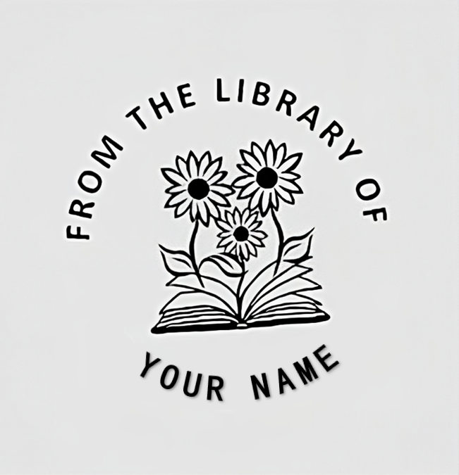 Floral Book Embosser Custom With Your Name/from the Library