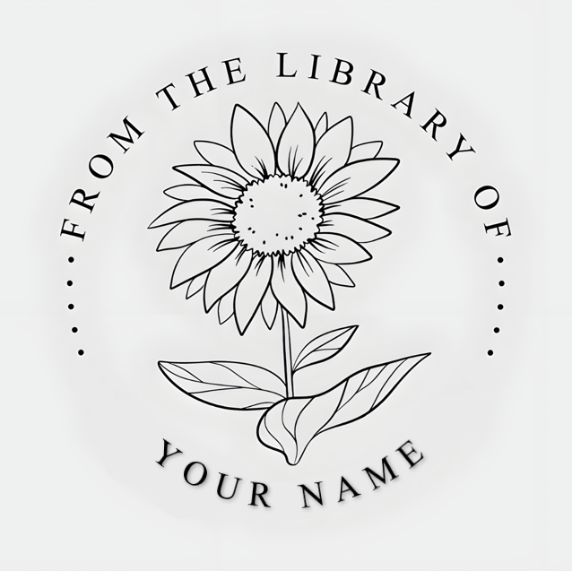 Personalized Embosser Book Stamp - from The Library of | Book Embosser |  Embosser Stamp | Personalized Book Embosser| Custom Stamp | Wildflowers
