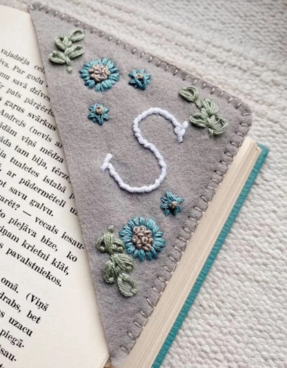Embroidered Felt Bookmark (Spring)