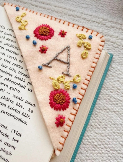 Embroidered Felt Bookmark (Summer)